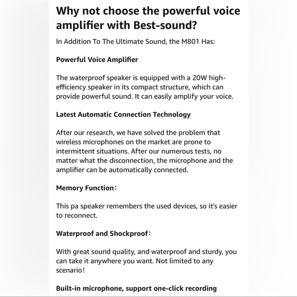 PA System/Voice Amplifier Wireless Mic Headset
Bluetooth 5.0 - Picture 8 of 12